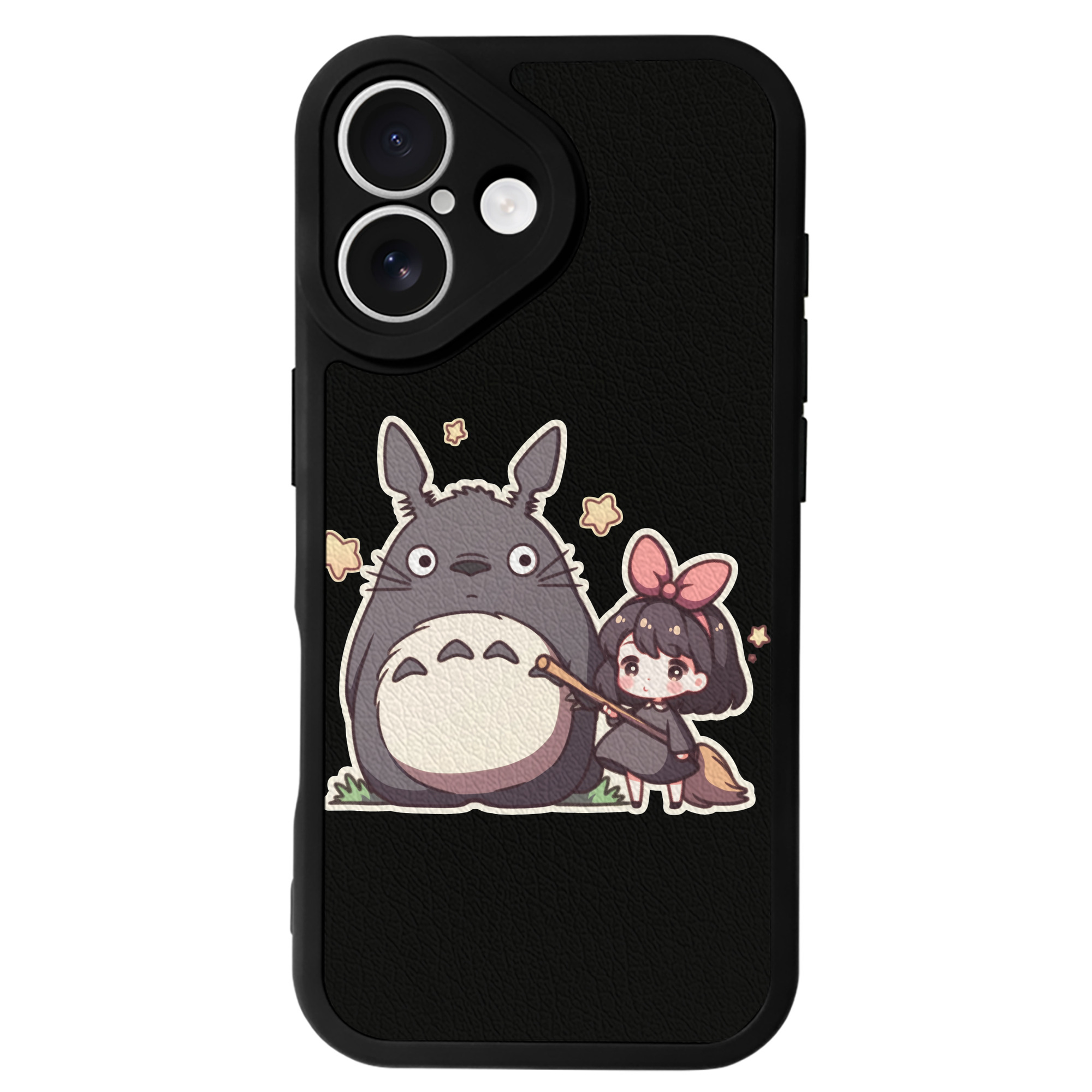 （画像用） となりのトトロ 草壁メイ 草壁サツキ My Neighbor Totoro Satsuki Kusakabe Mei Kusakabe 【iPhone 16シリーズ対応】シリコンスマホケース（レザー調） 材質：シリコン